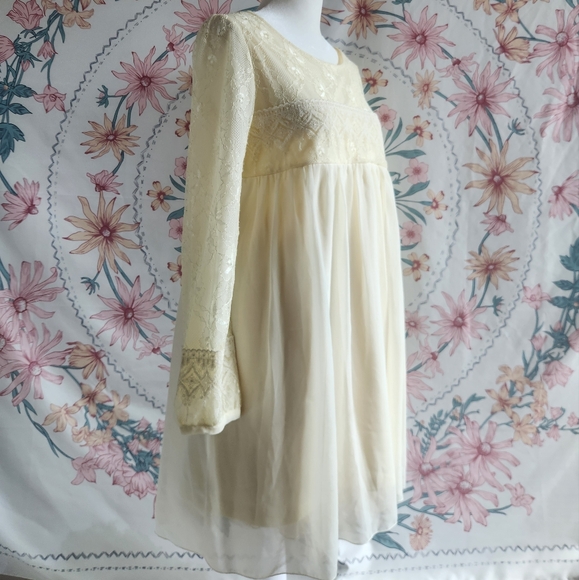 Axes Femme Babydoll Empire Highwaist Dress Gown Harajuku J Fashion Cream Cottage - Picture 4 of 16